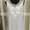 back cage o- neck chiffon sleeveless blouse with lace and organza