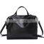 PU leather/genuine leather black large capacity travel duffel bag organizer shoulder bag for men