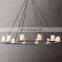 Pauillac Fabric Shade round industrial metal alabaster shade chandelier suitable for ceiling hanging lighting in family hotels