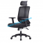 Dining Furniture Fabric and Mesh Upholstery Seat Black Ergonomic Desk Chair Chrome Legs Swivel Office Chair