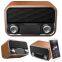 LED Display Clock Classic Retro Style Portable Radio Wooden Led Screen Wireless Charging Speaker