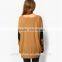 Spring Khaki and Black Color Block sisley Brand Ladies Long Batwing Sleeve Round Neck Loose T-Shirt TS074