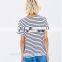 Women 2016 casual t shirt arrival 100%cotton fashion stripe short sleeve women's clothing TS030