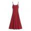 Purely sensual, with padded cups and backless design, this halter-neck dress features a sexy high-waist style and is suitable for summer seaside and beach settings. It is a long dress.
