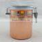 Copper plated tea Jar, 4-Piece Stainless Steel Clamp Canister Set with Clear Lid