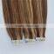 Grade 10A double drawn russian remy stick tape in hair extensions