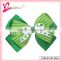 100% Handmade clover ribbon bow hair clip for girls green hair accessories (SYC-0036)