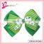 100% Handmade clover ribbon bow hair clip for girls green hair accessories (SYC-0036)