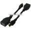 Black USB 2.0 AF to Micro USB 5 Pin Male OTG Adapter Cable, Length: 10cm