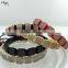 FLAT BEADS POLISHED 316L STAINLESS STEEL SQUARE BRACELET LOGO ACCEPT 18K GOLD PLATED weaving beads jewellery MIX COLOR