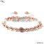 braided leather men beads bracelet stainless steel stretch bracelet
