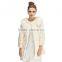 Beige color High quality rex rabbit fur coat with fox fur collar
