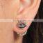Monogramed Disc Pave Ball Double Sides Stud Earring