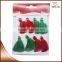 Big Handmade Christmas Curtain Tassel With Cap Red & Green for Decoration