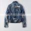 OEM service manufacture China women 100%cotton denim distressed ripped jeans jacket                        
                                                                                Supplier's Choice