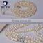 pearl wedding jewellery Wholesale real fresh water cultured white pearl 3 layer bead necklace set