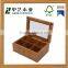 Unfinished Wooden Tea Box With 12 Partitions,pine Box With Glass Lid,tea Box With Hinged Lid