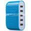 Whoelsale 30W 5 Port Wall USB Charger with EU/UK/AU Plug Home Charger, Protable Travel Adaptor for Samsung/Iphone/Ipad