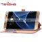 plain color window view funtion PU leather flip wallet phone case for samsung galaxy s7 edge