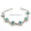 Tibet turquoise bracelet 925 silver jewelry Indian semi precious gemstone silver jewelry for women