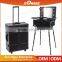 wholesale PVC trolley makeup case with stand legs and light mirror