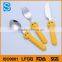 Food grade funny silicon handle knife fork spoon children cutlery set