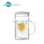 Patented design heat resistant glass teacup with honeycomb filter strainer handmade glass tea cup 300ml