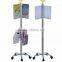 Flooring Rotating 3 Side Acrylic Leaflet Display Stand Rack