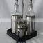 4 pieces mat shinning stainless steel coated glass spice jar with cork with plastic stand