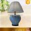 Birds design green round ceramic table lamp