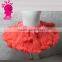 High quality! wholesale kids skirt solid color kids skirt chiffon pettiskirt tutu with pom