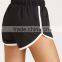 MGOO Black Drawstring Waist Contrast Binding Dolphin Shorts Sport Cotton Shorts Plain Hot Shorts