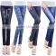2015 hot sale stretchy fake jeans printing girls' tights leggings