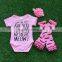baby girls boutique clothing infant girl kids clothes pink fashion romper with matching headband and legwarmer set