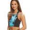 2017 ladies Custom design sublimation printed private label crop top Cutout Yoga Sports Bra wholesale