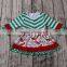 2016 Yawoo Green Stripe Long Sleeve Sequin Tunic Dress and Ruffle Pants Clothing Toddler Girl Christmas Outfit
