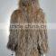 YR212 New Design Hooded Knitted Raccoon Fur Coat Belong to Denmark Style