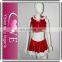 2015 factory price adult costume 2 pieces red beauty santa claus costume for girls