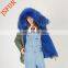 Removeable fake fur lining fur jacket Eussian winter fur parka