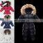 Cute Super Quality Lovely Child Down Overwear Kids Fur Hooded Coats