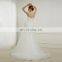 EB2627 Delicate A-Line scoop Handmade flower top lace Ruched bridal wedding dress
