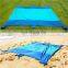 Huge Outdoor Compact 9X7ft Parachute Nylon Beach Blanket Mat Bag With LOGO Custom Blue Color Foldable Picnic Mat