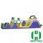 Inflatable obstacle with bounce jumping & water slide, inflatable obstacle courses for sale