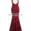 2016 GK Sleeveless Sexy Wine Red Mermaid Hollowed Sequined Prom Dress GK000013-1