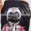 Personalized gays large back dog print black swim trunks