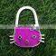 Silver Tone Lovely Cat Rhinestones Handbag Purse Folding Hanger Hook