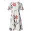 Floral Printed Off Shoulder Spaghetti Strap Short Casual Dress