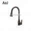New designer single handle pull out 2 Function Sprayer polished  kitchen  tap mixer faucet