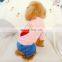 Pet dog cat Diamond heart four-legged trousers jeans Romantic logo Pet clothing simple free