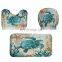 i@home bathroom fashion sea turtle shower curtain sets with non-slip rugs 4 pieces washable